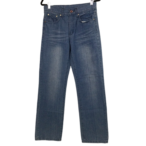 Indigo 30 Blue Medium Wash Cotton Blend 5 Pocket Straight Leg Men’s Size 30x30 - Picture 1 of 11